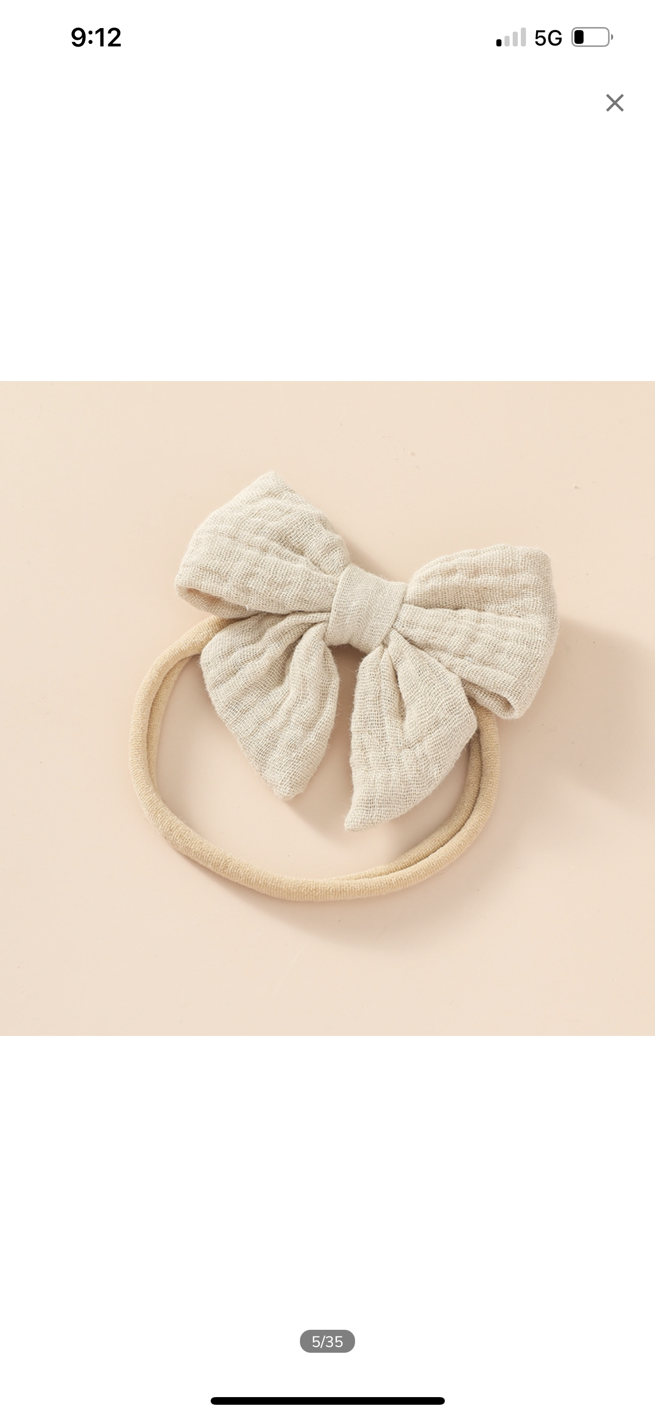 Linen Bow Headband